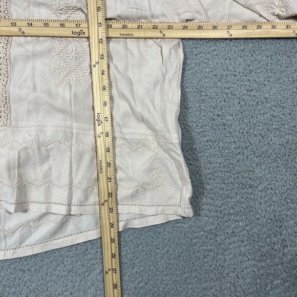 NWT Philosophy Women's Blouse Long Sleeve Rayon Tie Front Peasant Boho Sz XL - Picture 8 of 9